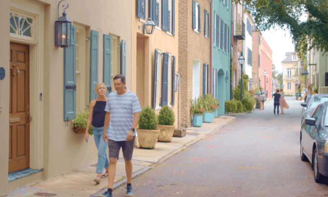 Rainbow Row in Charleston's Historic District